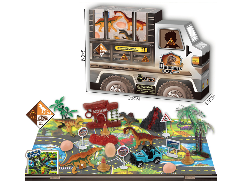 Slide Dinosaur Car Box+Carpet