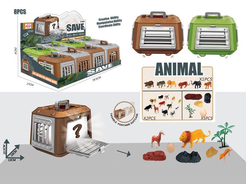 8PCS Slide Animal Cage Set