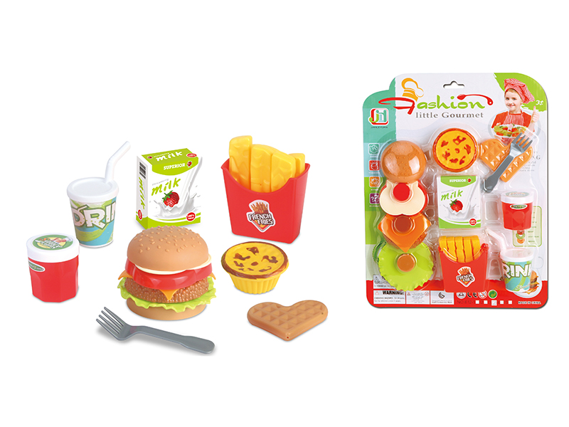 Simulated Hamburger,Egg Eart,Coke,Cookie Set
