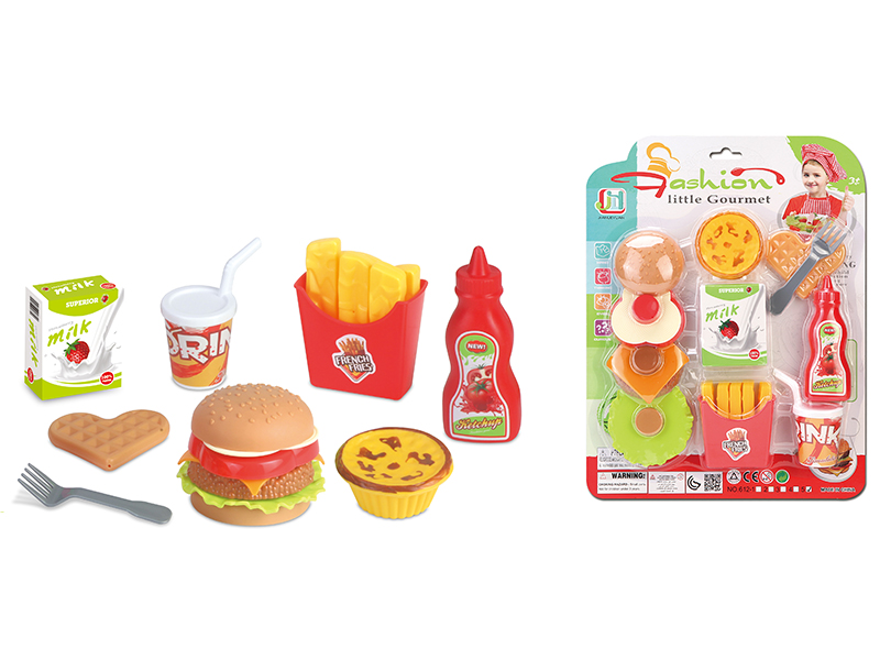 Simulated Hamburger,Egg Eart,Coke,Cookie Set