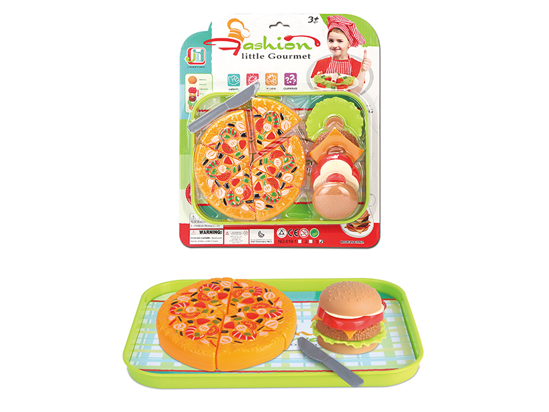 Simulated Hamburger Pizza Cutting Toys