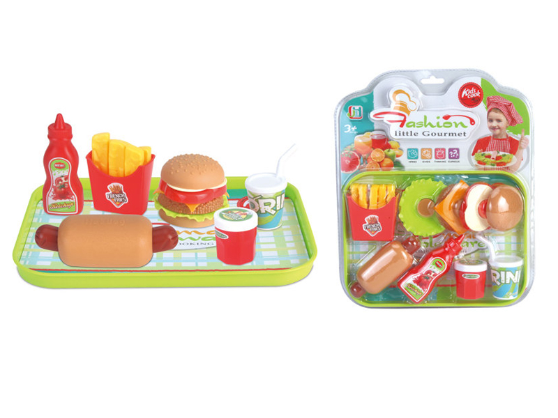 Simulated Hamburger,French Fries,Hot Dog,Coke Fast Food Set