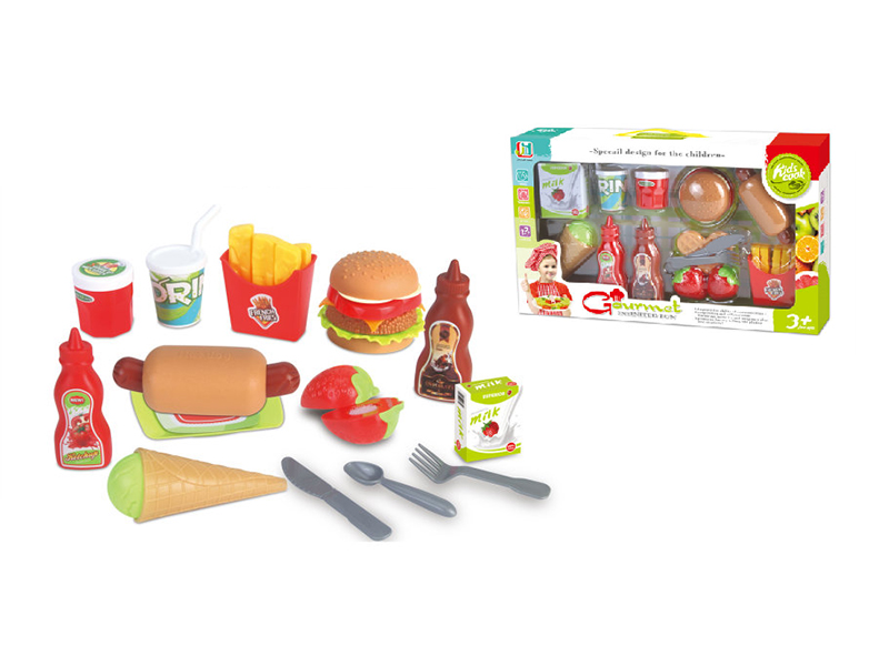 Simulated Hamburger Fast Food Set