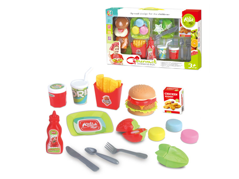 Simulated Hamburger Fast Food Set