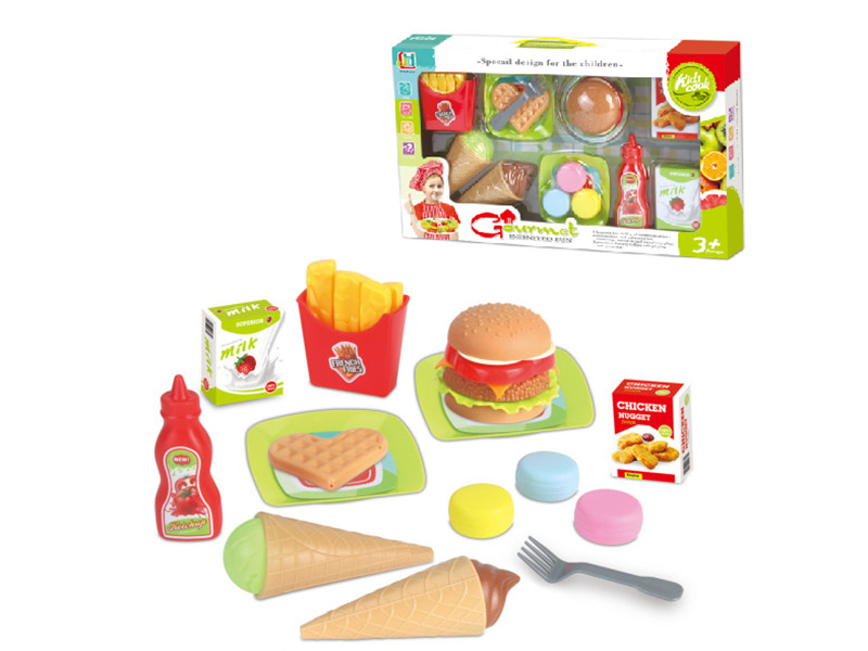 Simulated Hamburger Fast Food Set