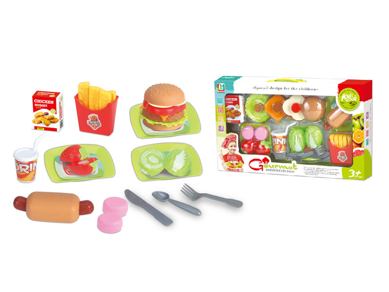 Simulated Hamburger Fast Food Set