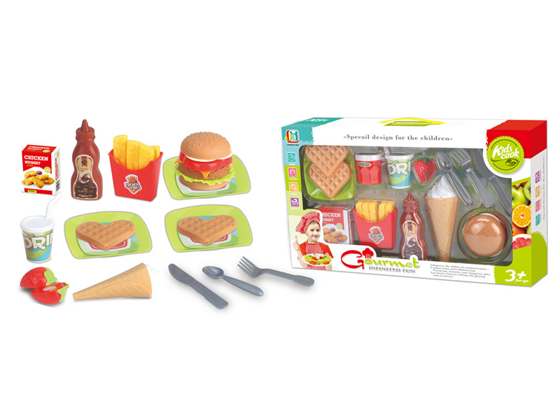 Simulated Hamburger Fast Food Set