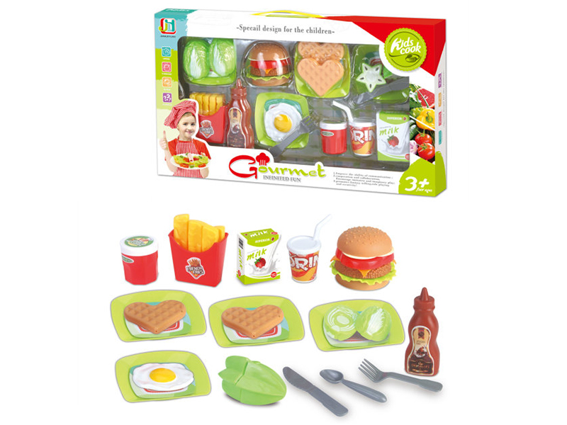Simulated Hamburger Fast Food Set