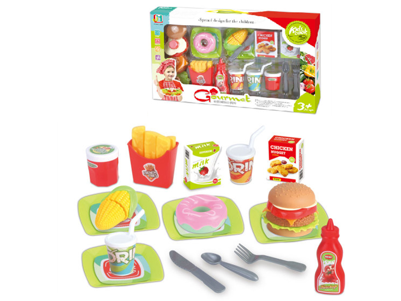 Simulated Hamburger Fast Food Set