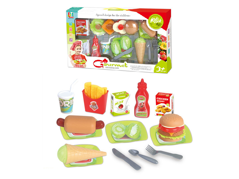 Simulated Hamburger Fast Food Set