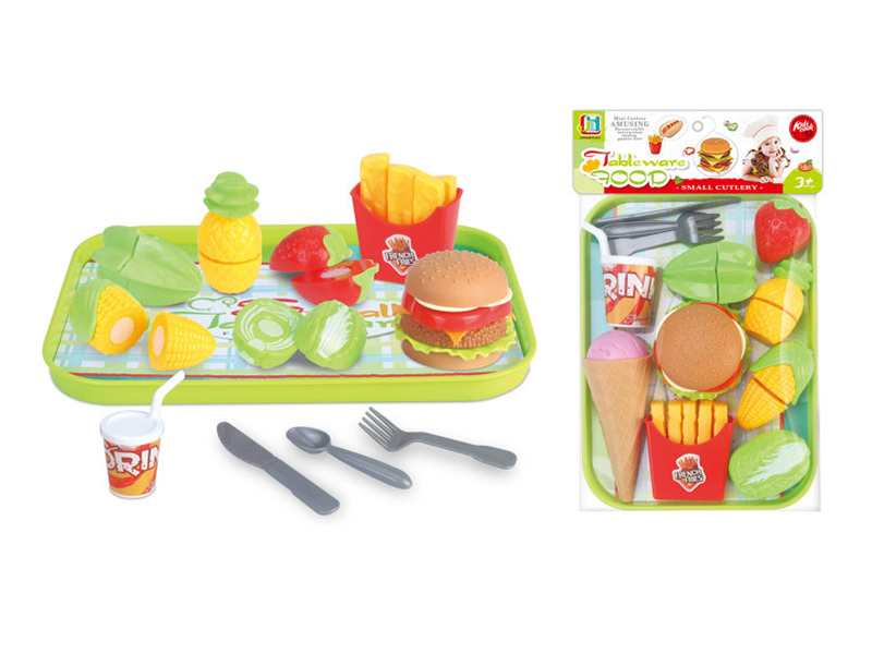 Simulated Hamburger,French Fries,Fruits And Vegetable Set