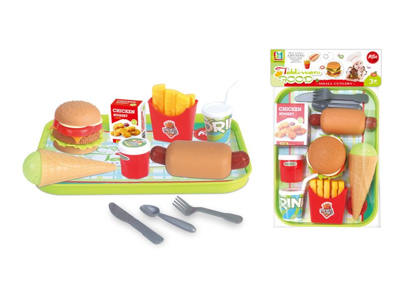 Simulated Hamburger,French Fries,Hot Dog,Ice Cream Fast Food Set