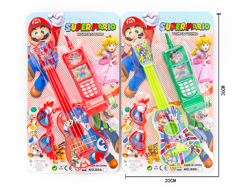 Guitar + Mobile Phone + Glasses(Mario)