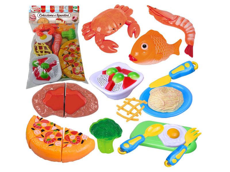 Cutting Seafood And Vegetables