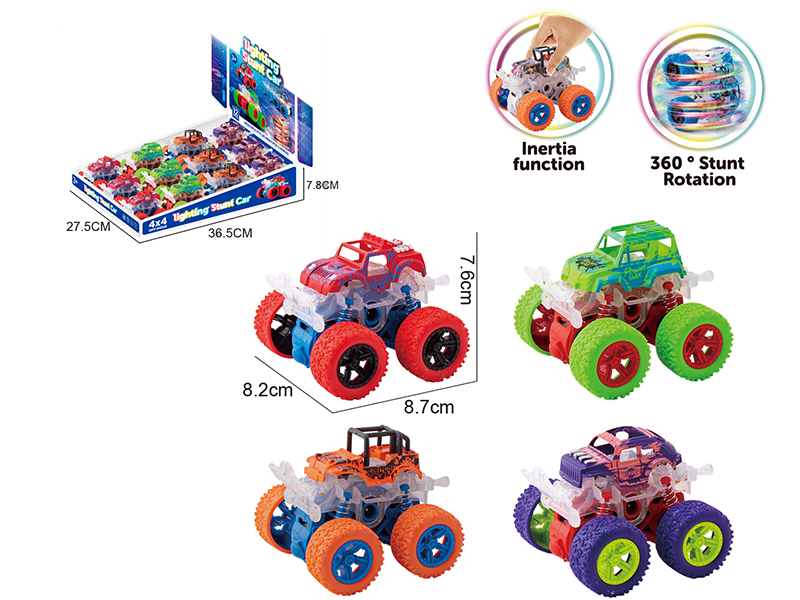 Double Friction Stunt Off-Road Vehicle With Light 12pcs