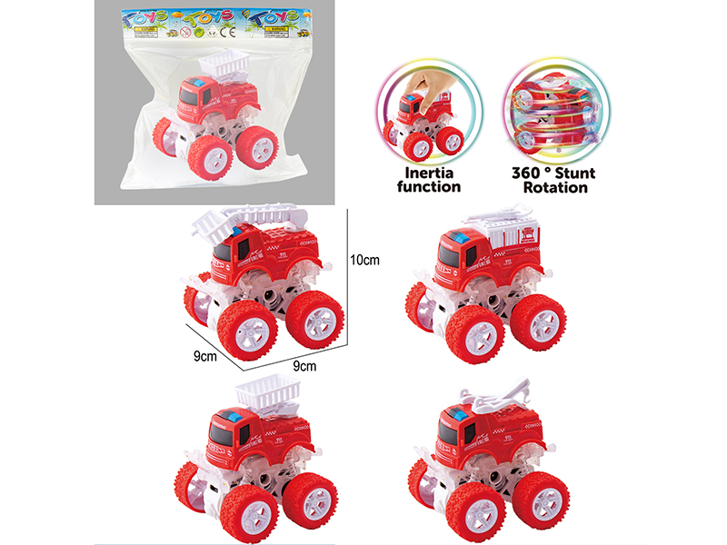 Double Friction Stunt Off-Road Fire Engine With Light 1pcs