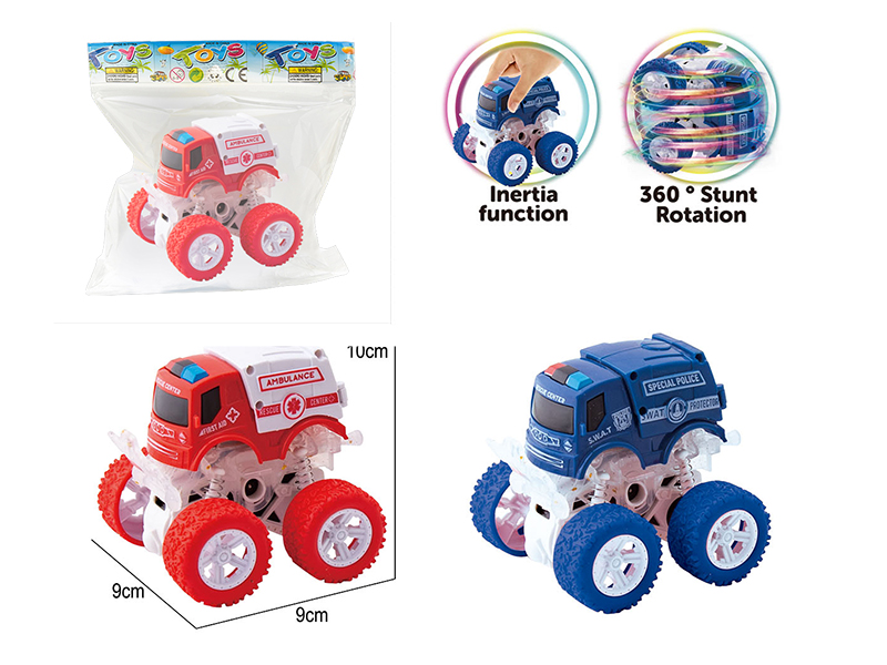 Double Friction Stunt Off-Road Vehicle With Light(Ambulance/SWAT Police Car)1pcs