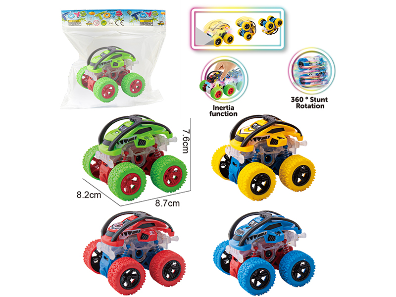 Double Friction Cartoon Off-Road Stunt Car With Light 1pcs