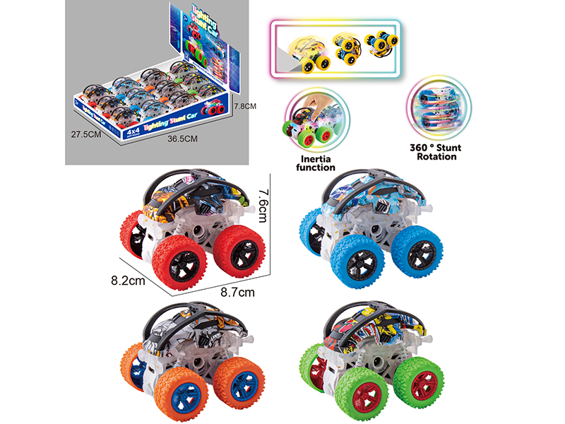 Double Friction Graffiti Off-Road Stunt Car With Light 12pcs