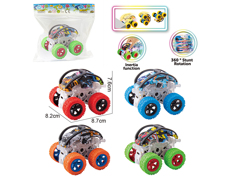 Double Friction Graffiti Off-Road Stunt Car With Light 1pcs