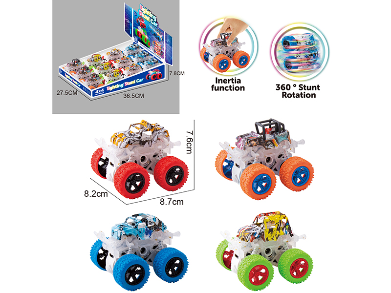 Double Friction Graffiti Stunt Off-Road Vehicle With Light 12pcs