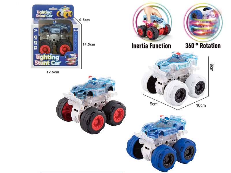 Double Friction Stunt Off-Road Vehicle With Light(Bugatti Police Car)1pcs
