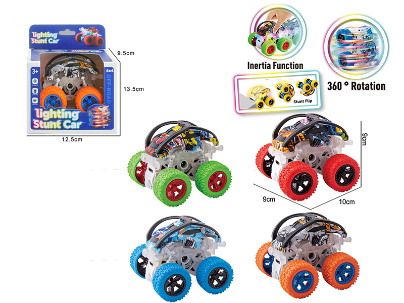 Double Friction Cartoon Off-Road Stunt Car With Light 1pcs