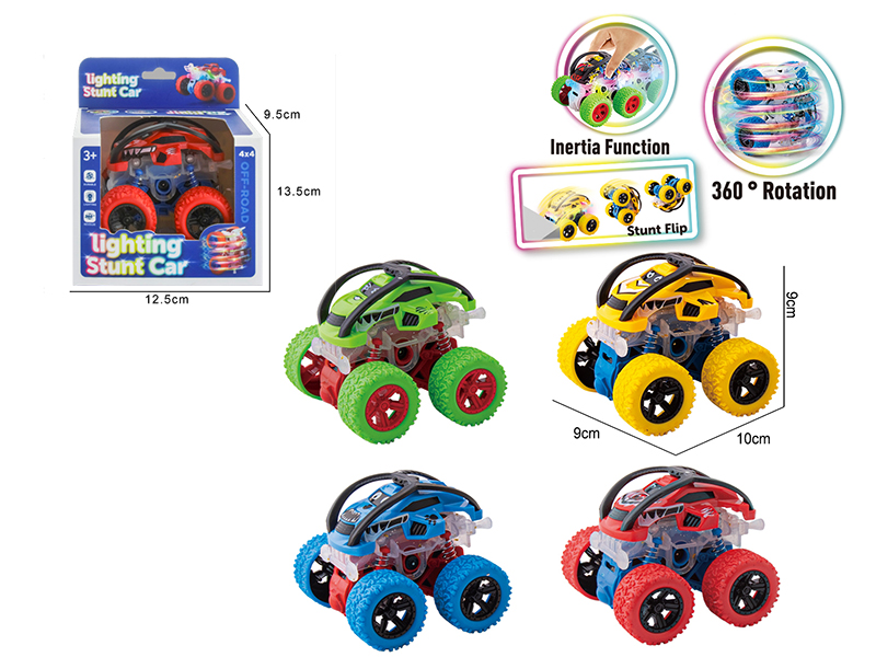 Double Friction Cartoon Off-Road Stunt Car With Light 1pcs