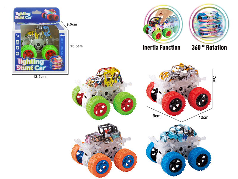 Double Friction Off-Road Stunt Car With Light 1pcs