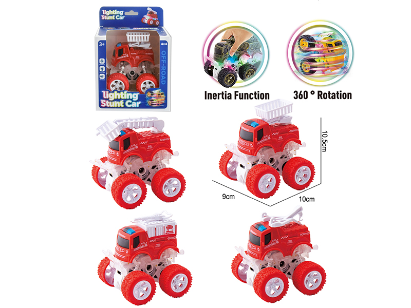 Double Friction Stunt Off-Road Fire Engine With Light 1pcs