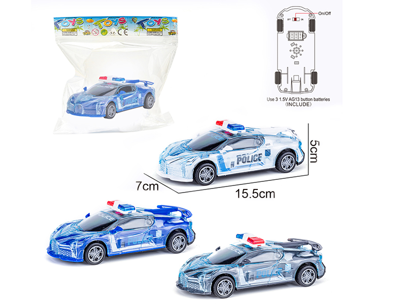 Friction Bugatti Police Car With Light And Music 1pcs