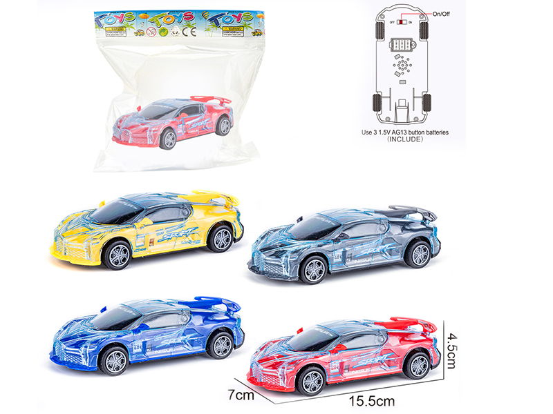 Friction Bugatti Racing Car With Light And Music 1pcs
