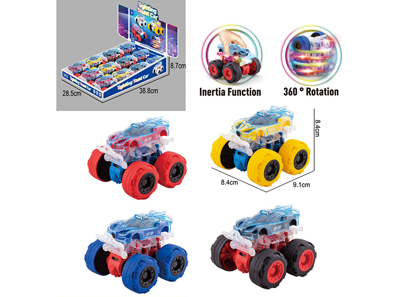 Double Friction Stunt Off-Road Vehicle With Light(Bugatti Racing Car)12pcs