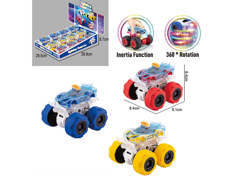 Double Friction Stunt Off-Road Vehicle With Light(Bugatti Taxi Car)12pcs