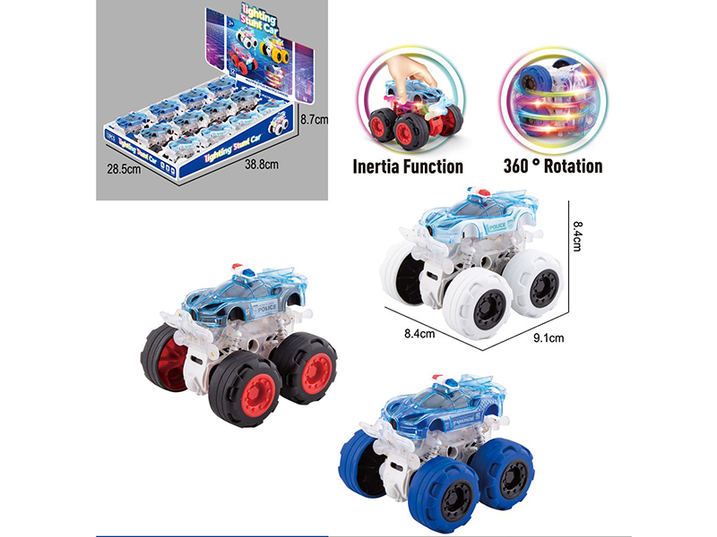 Double Friction Stunt Off-Road Vehicle With Light(Bugatti Police Car)12pcs
