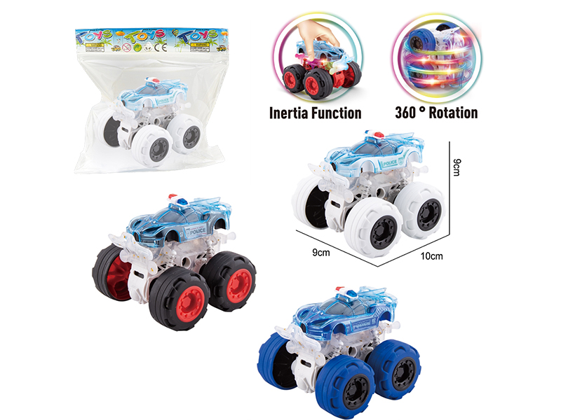 Double Friction Stunt Off-Road Vehicle With Light(Bugatti Police Car)1pcs