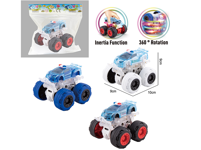 Double Friction Stunt Off-Road Vehicle With Light(Lamborghini Police Car)1pcs