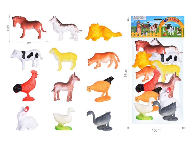 Farm Animal Toy Set 12PCS