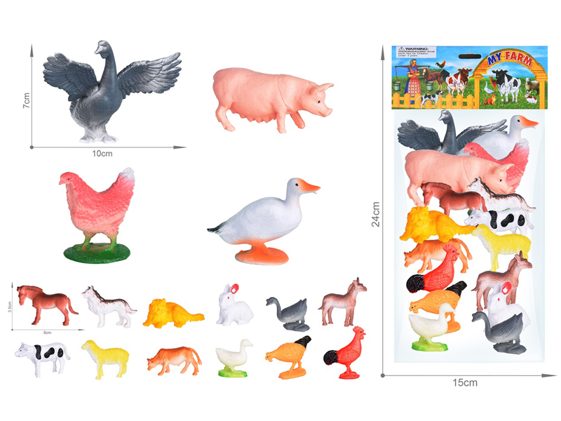 Farm Animal Toy Set 16PCS