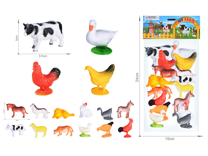 Farm Animal Toy Set 16PCS