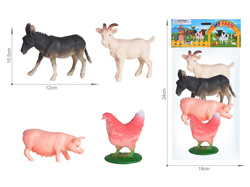 Farm Animals Toy Set 4PCS