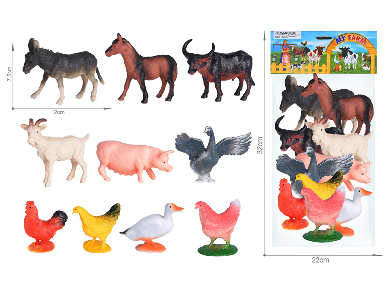 Farm Animals Toy Set 10PCS