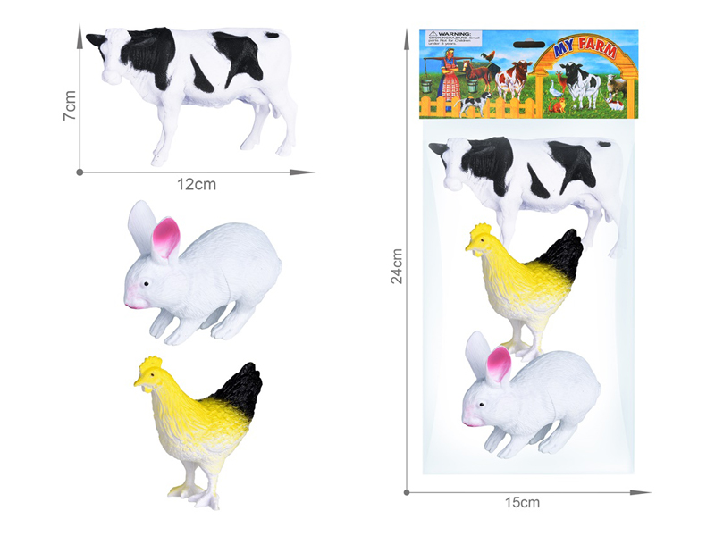 Farm Animals Toy Set 3PCS