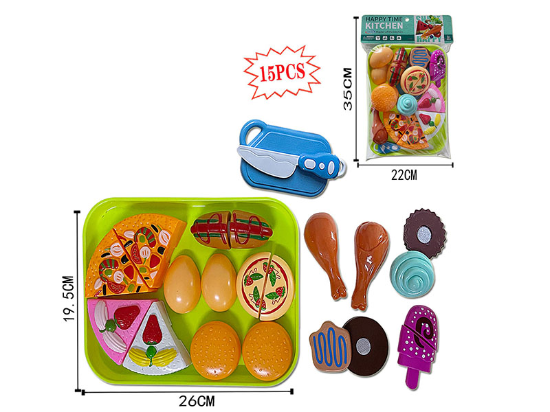 Bread, Pizza, Cake Cutting Toys 15pcs