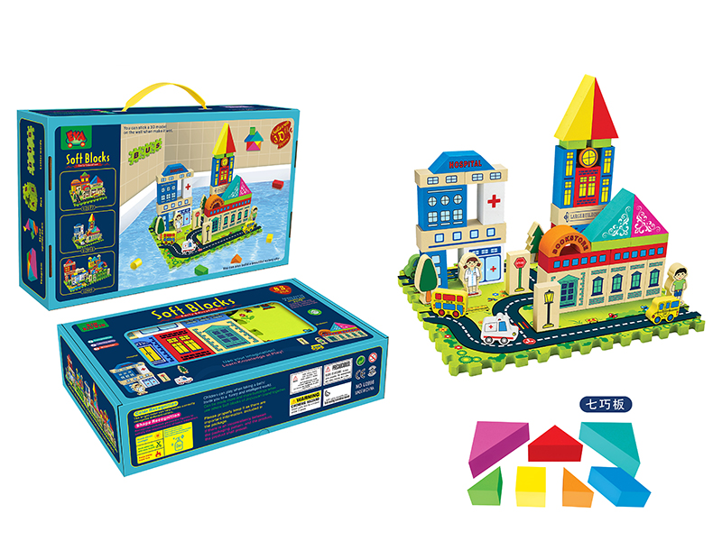 Color Printing EVA City Building Blocks 83PCS