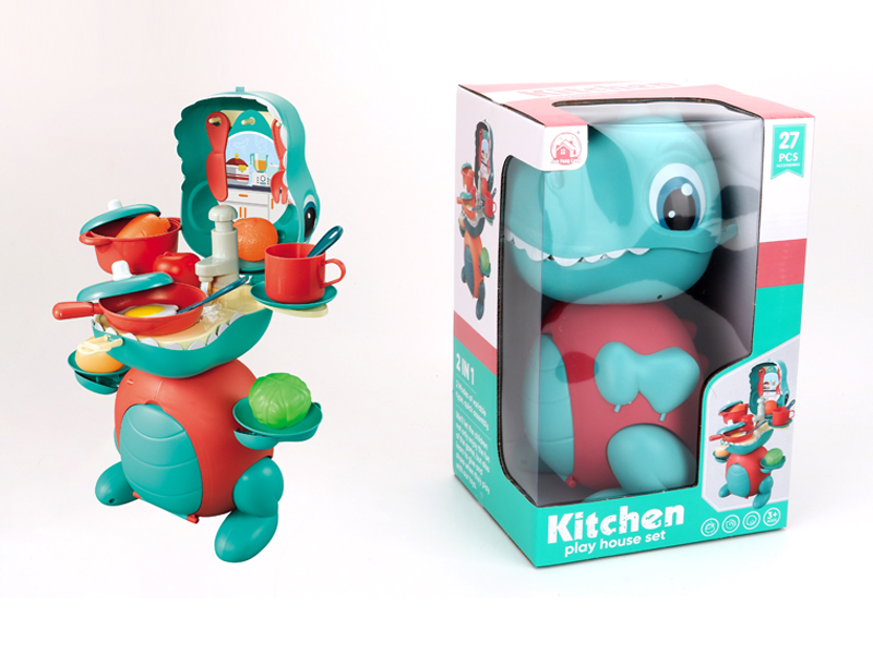 27PCS Dinosaur Kitchen Storage（Red）