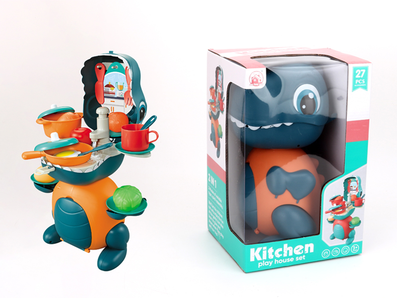 27PCS Dinosaur Kitchen Storage（Orange）