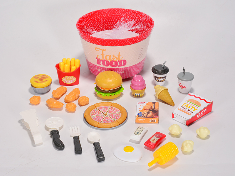 Family Meals - Hamburger, Pizza, French Fries, Egg Tart Toys 48PCS