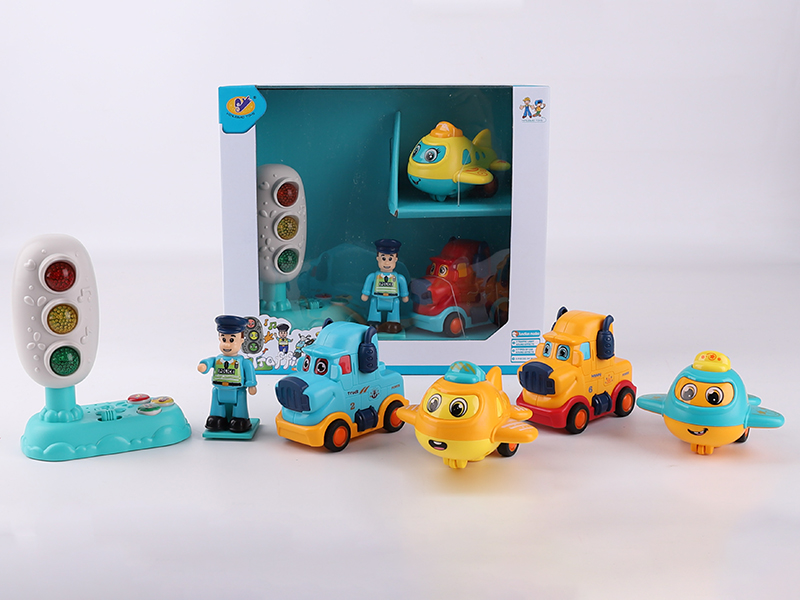 Music Traffic Light + Friction Airplane + Friction Trailer + Action Figure