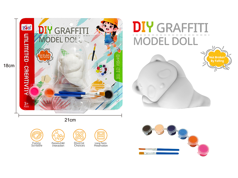 DIY Graffiti Soft Glue Solid Modle Doll - Panda